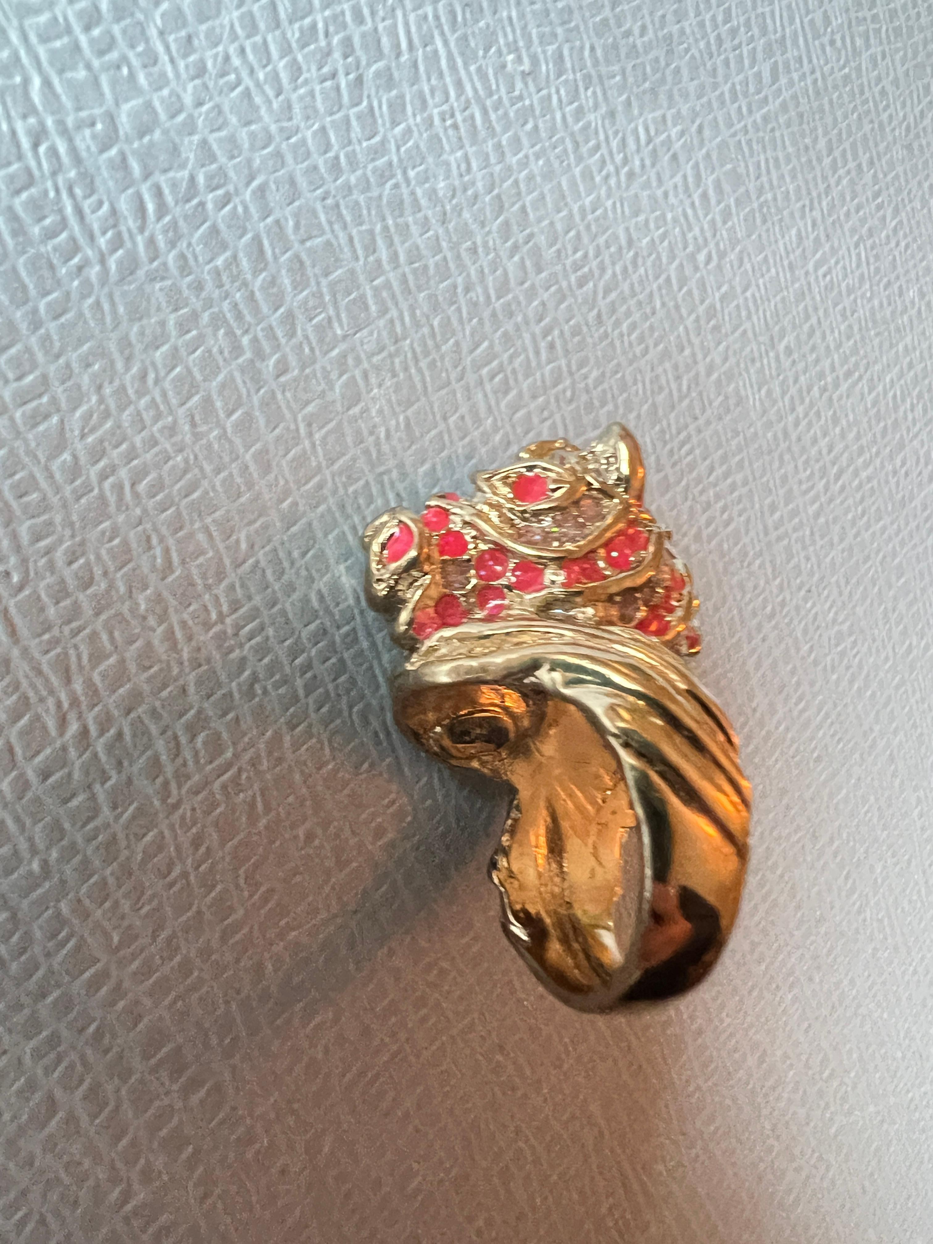 Horse Ring Gold Plated Pink Enamel For Sale 4