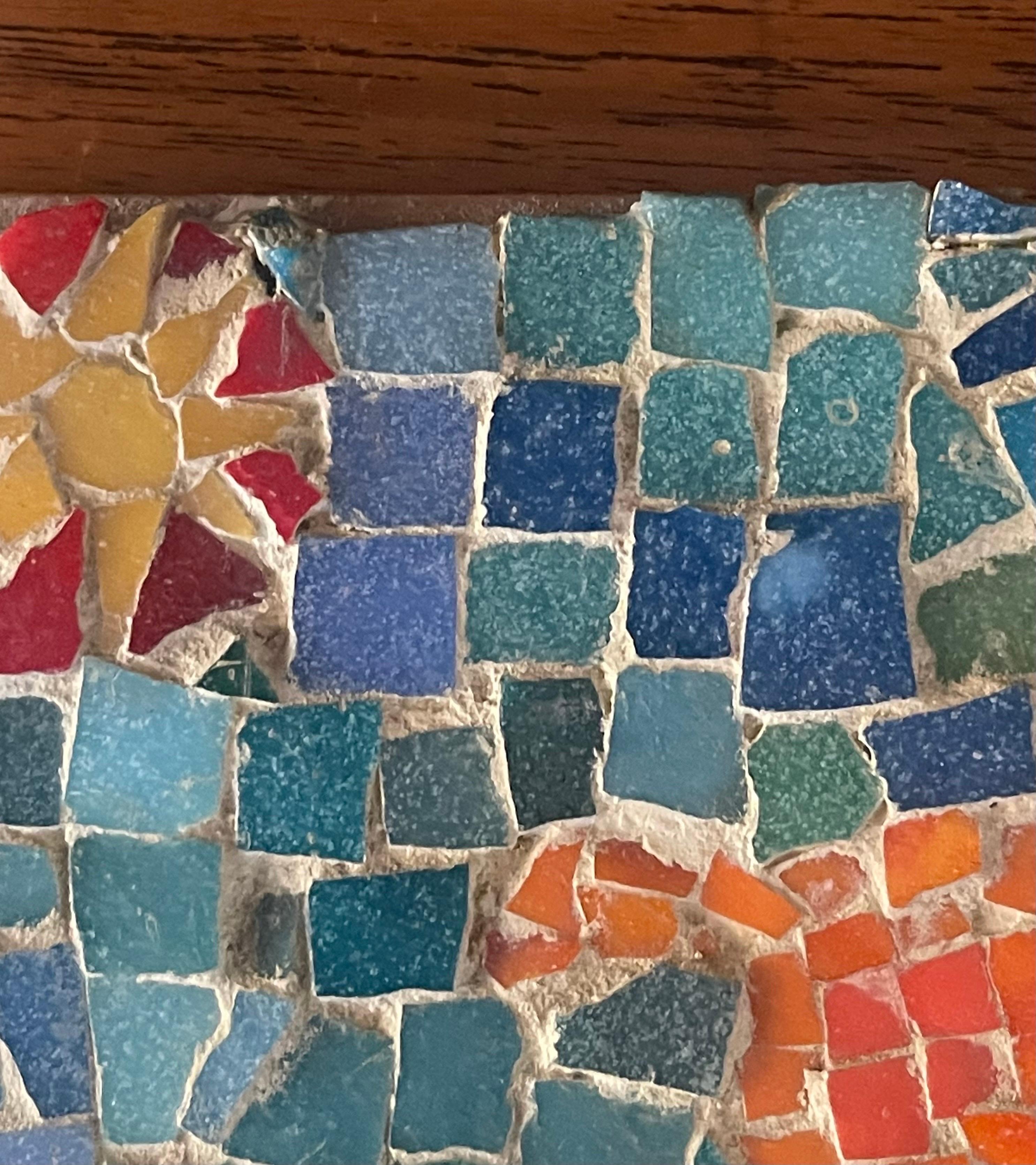 Horse Scene Mosaic on Board by David Lavington In Good Condition For Sale In San Diego, CA