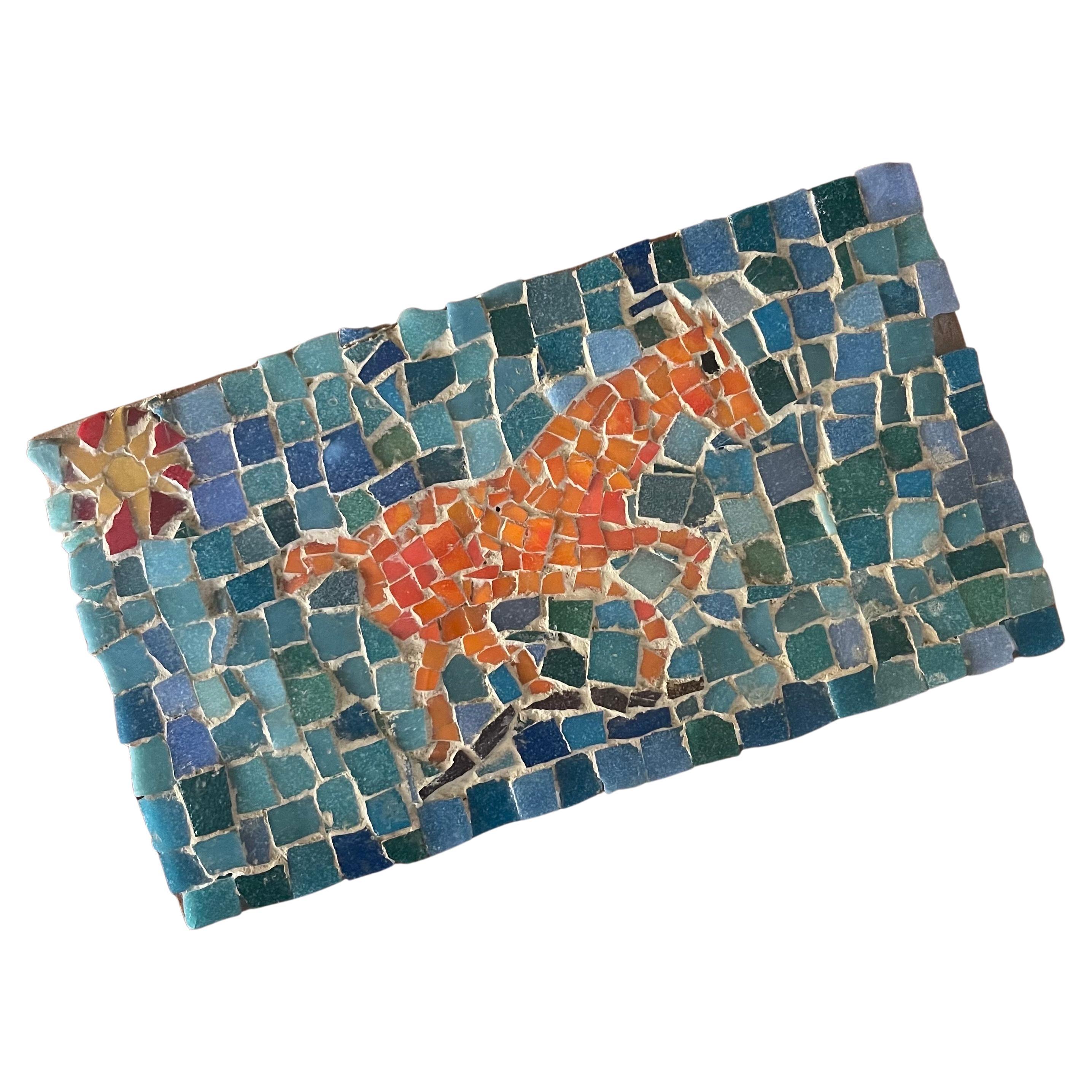 Horse Scene Mosaic on Board by David Lavington For Sale