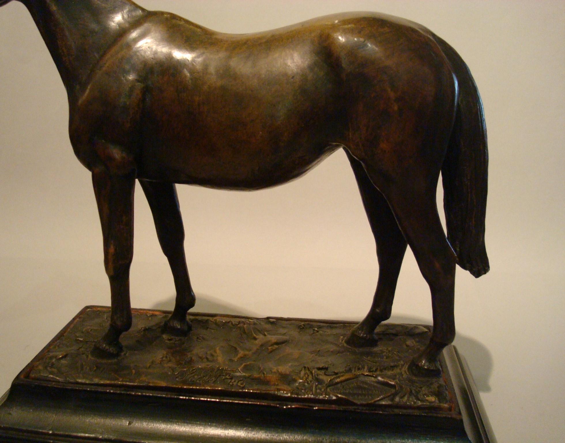 Horse Sculpture Barbedienne Fondeur Bronze, Polo Equestrian Trophy 6