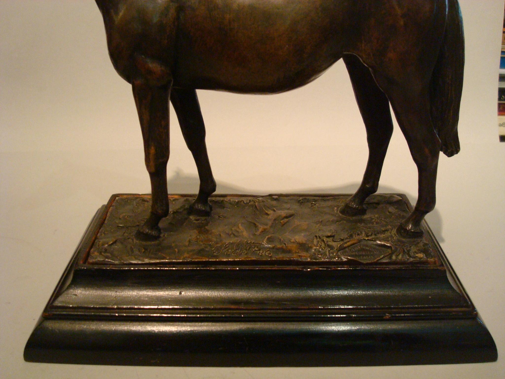 Horse Sculpture Barbedienne Fondeur Bronze, Polo Equestrian Trophy 7