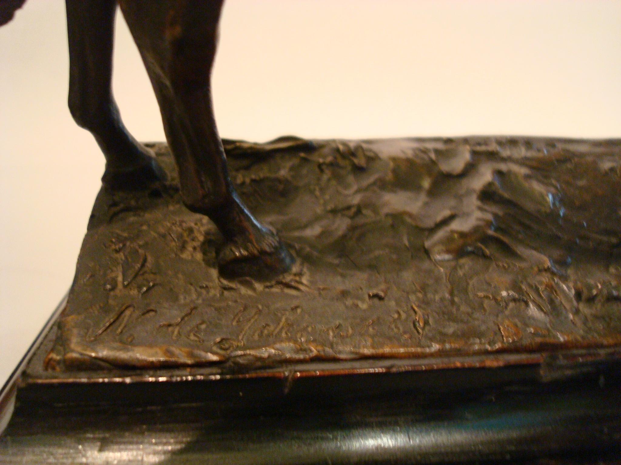 Horse Sculpture Barbedienne Fondeur Bronze, Polo Equestrian Trophy 13