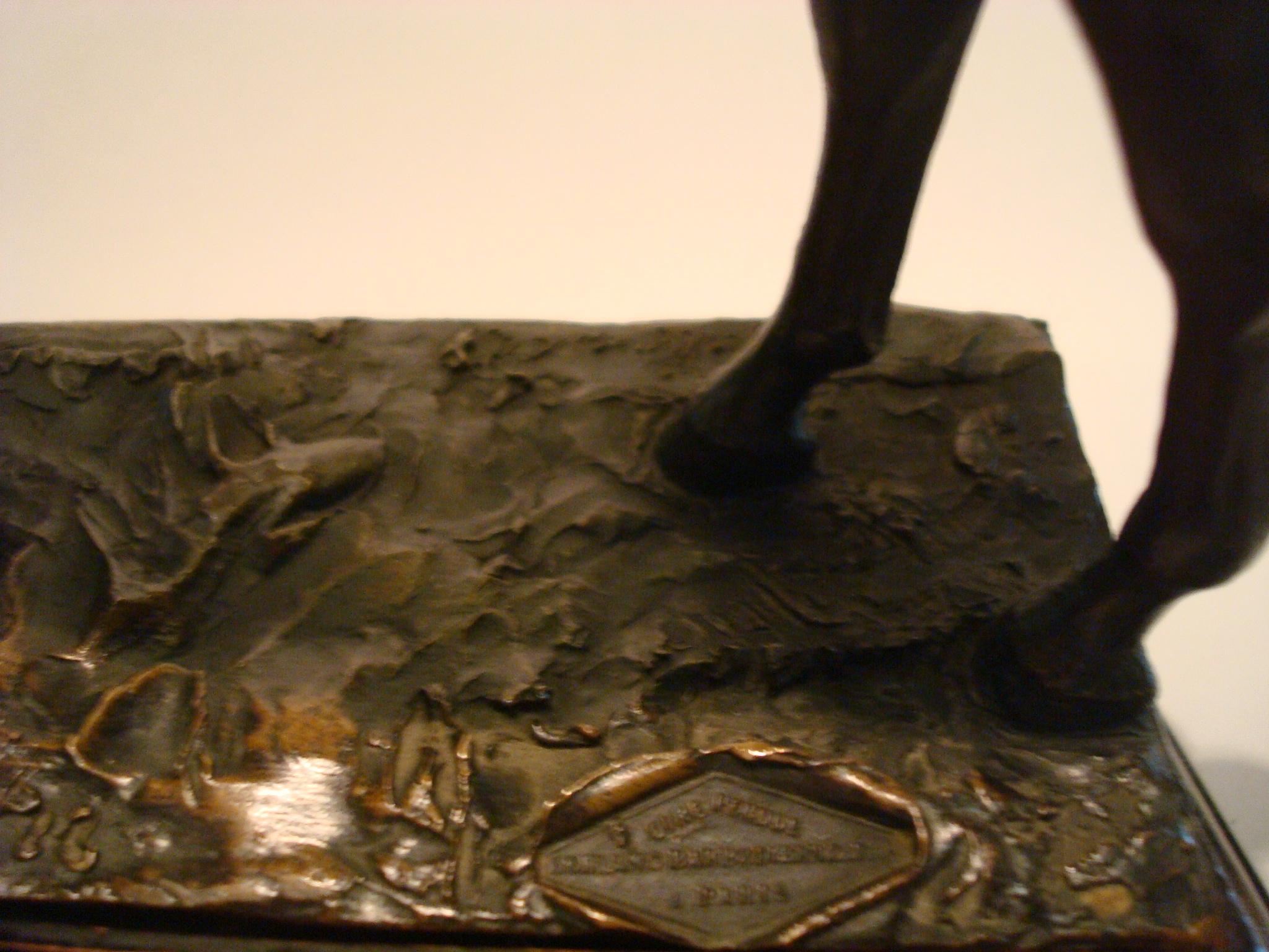 Horse Sculpture Barbedienne Fondeur Bronze, Polo Equestrian Trophy 14