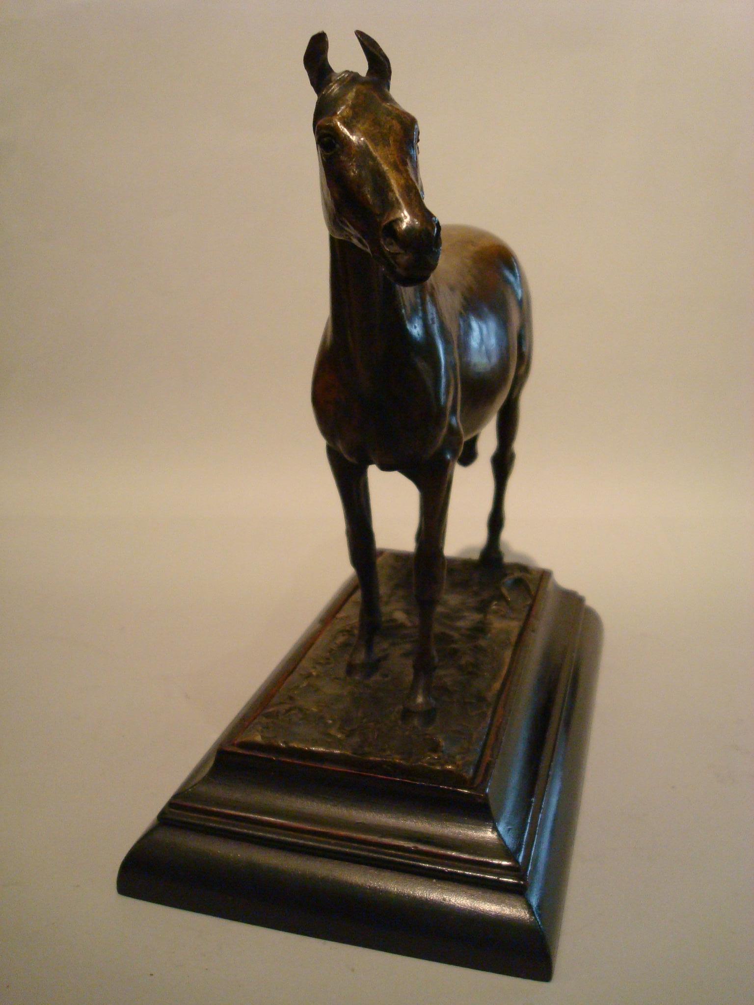 Horse Sculpture Barbedienne Fondeur Bronze, Polo Equestrian Trophy In Good Condition In Buenos Aires, Olivos