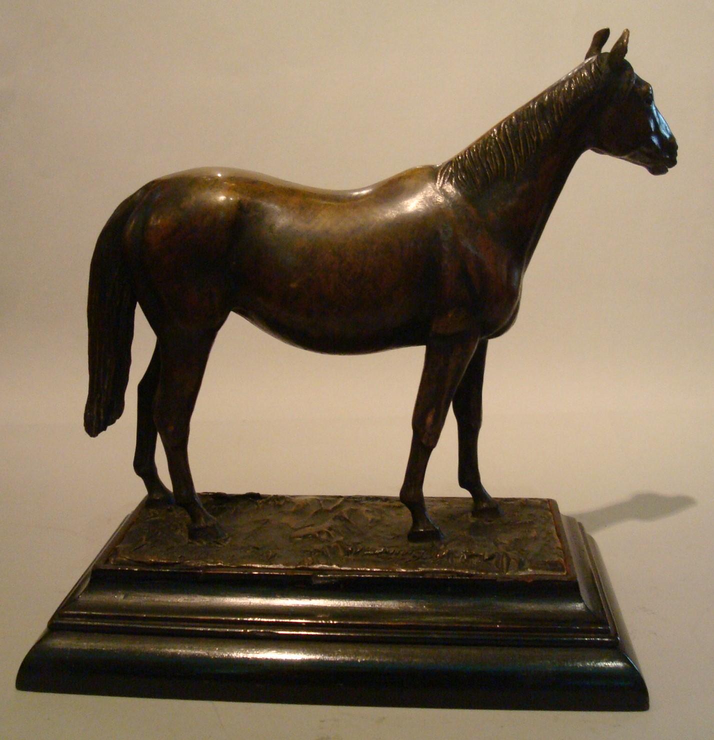 Horse Sculpture Barbedienne Fondeur Bronze, Polo Equestrian Trophy 1
