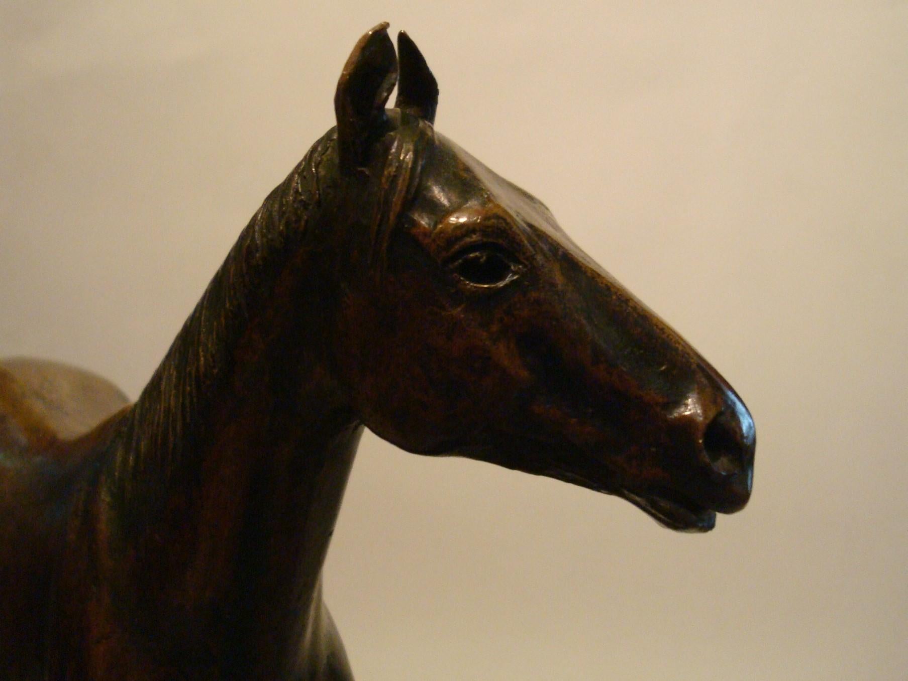 Horse Sculpture Barbedienne Fondeur Bronze, Polo Equestrian Trophy 3