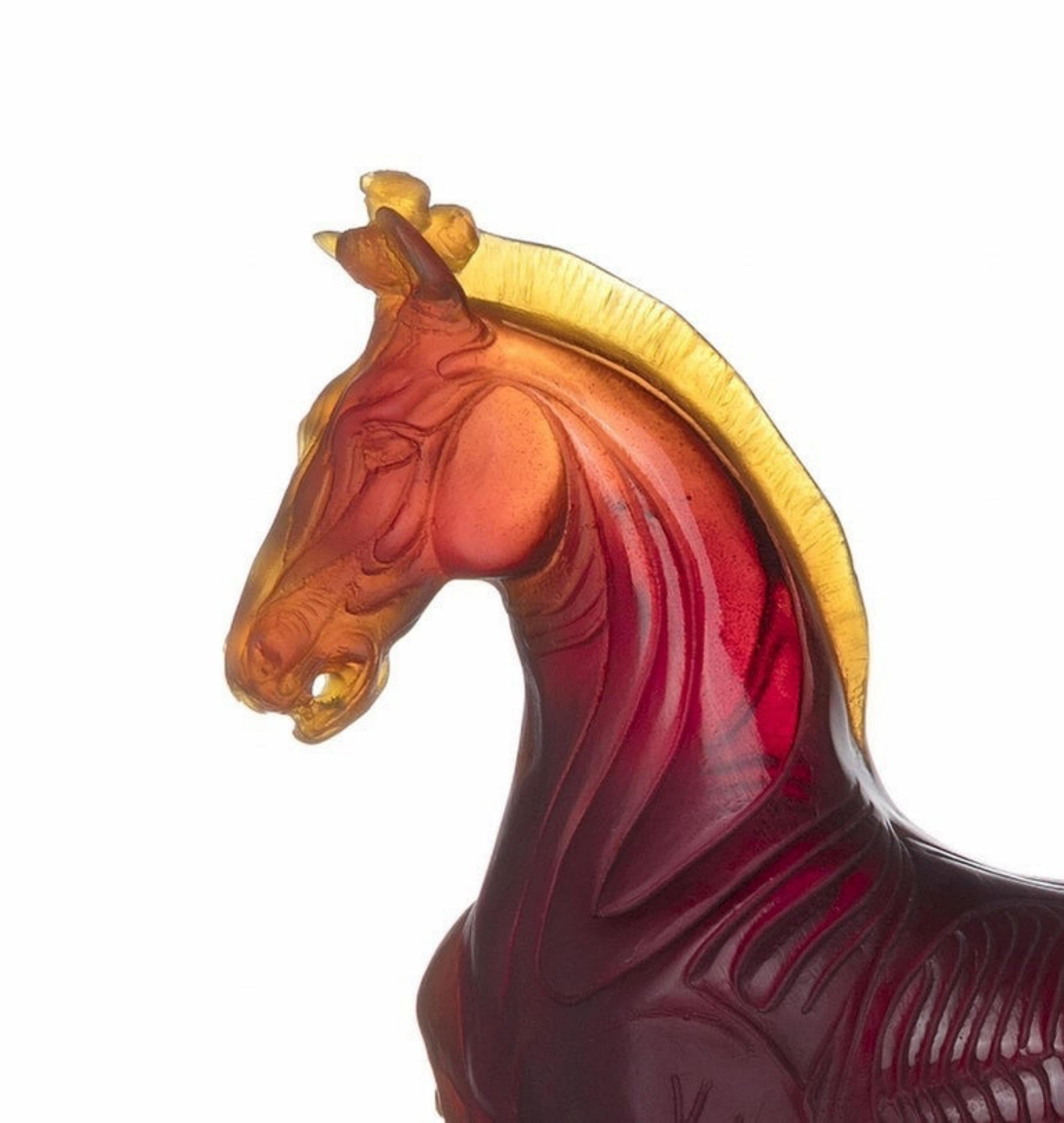 French Horse Sculpture, Daum Numbered 95/195 For Sale