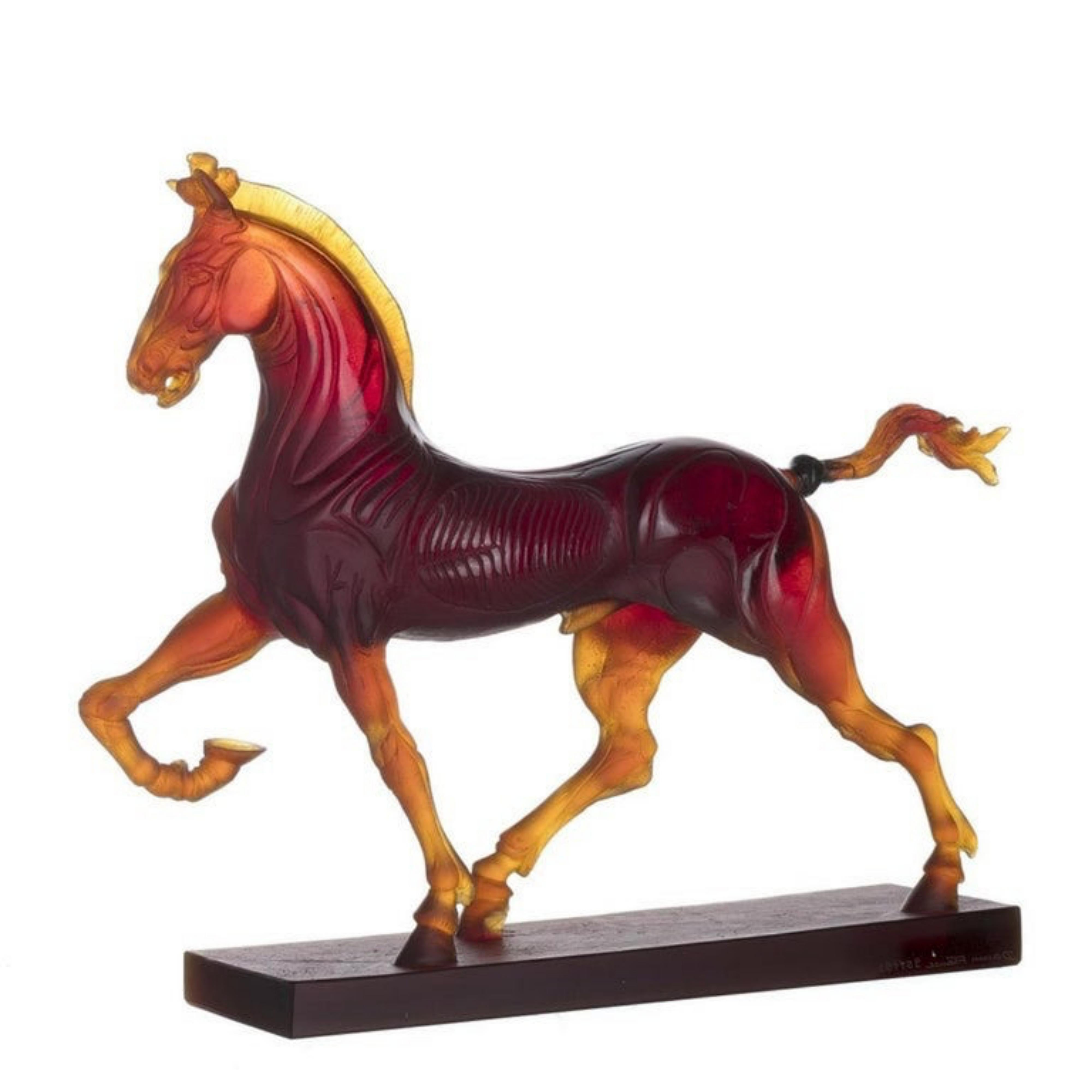 Hand-Carved Horse Sculpture, Daum Numbered 95/195 For Sale