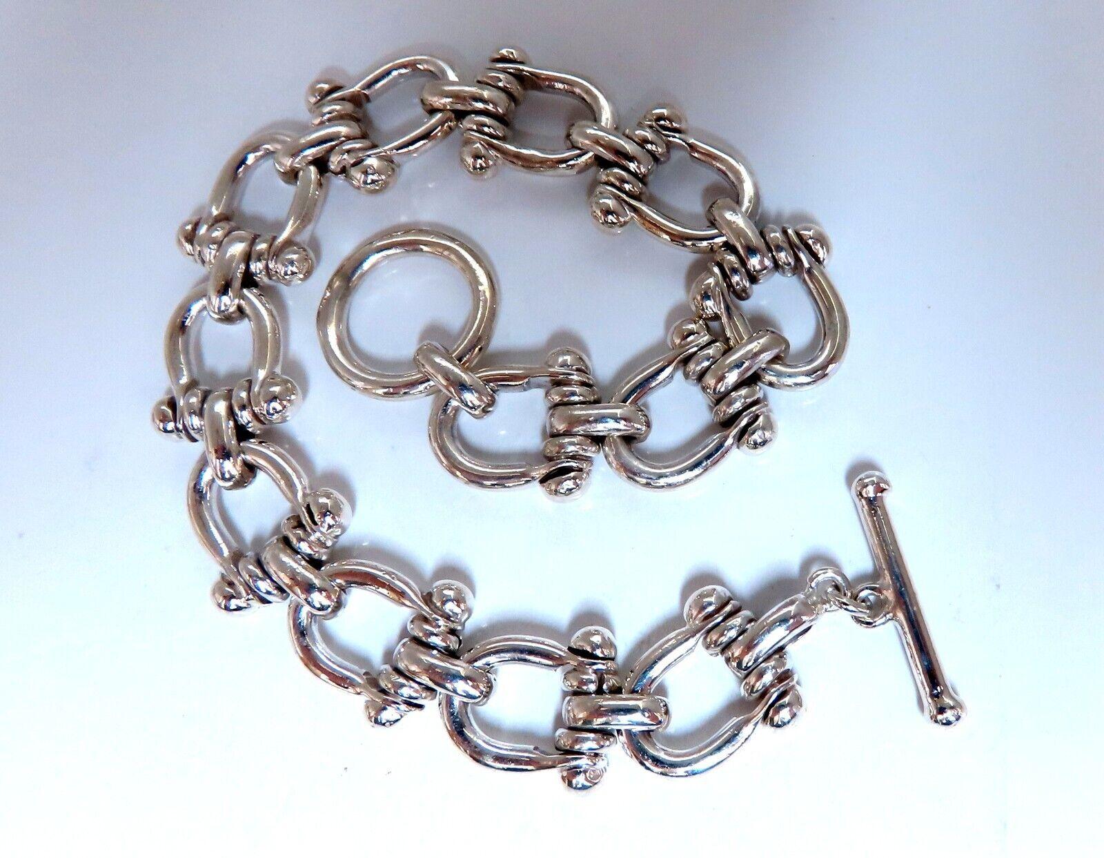 Bracelet de boucle de fer à cheval avec charnière en argent sterling Neuf - En vente à New York, NY