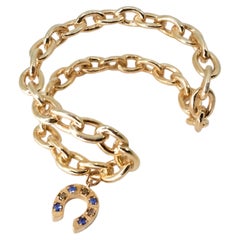 Horseshoe Cuff Blue Sapphire Bracelet Chain White Diamond J Dauphin