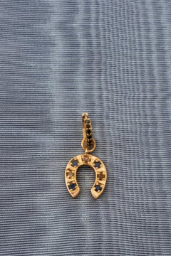 Horse Shoe Earring Hoop Black Diamond White Diamond Blue Sapphire J Dauphin