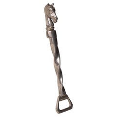 Horse Silver Metal Bottle Opener - Animal Kitchen Accessory - France 1970