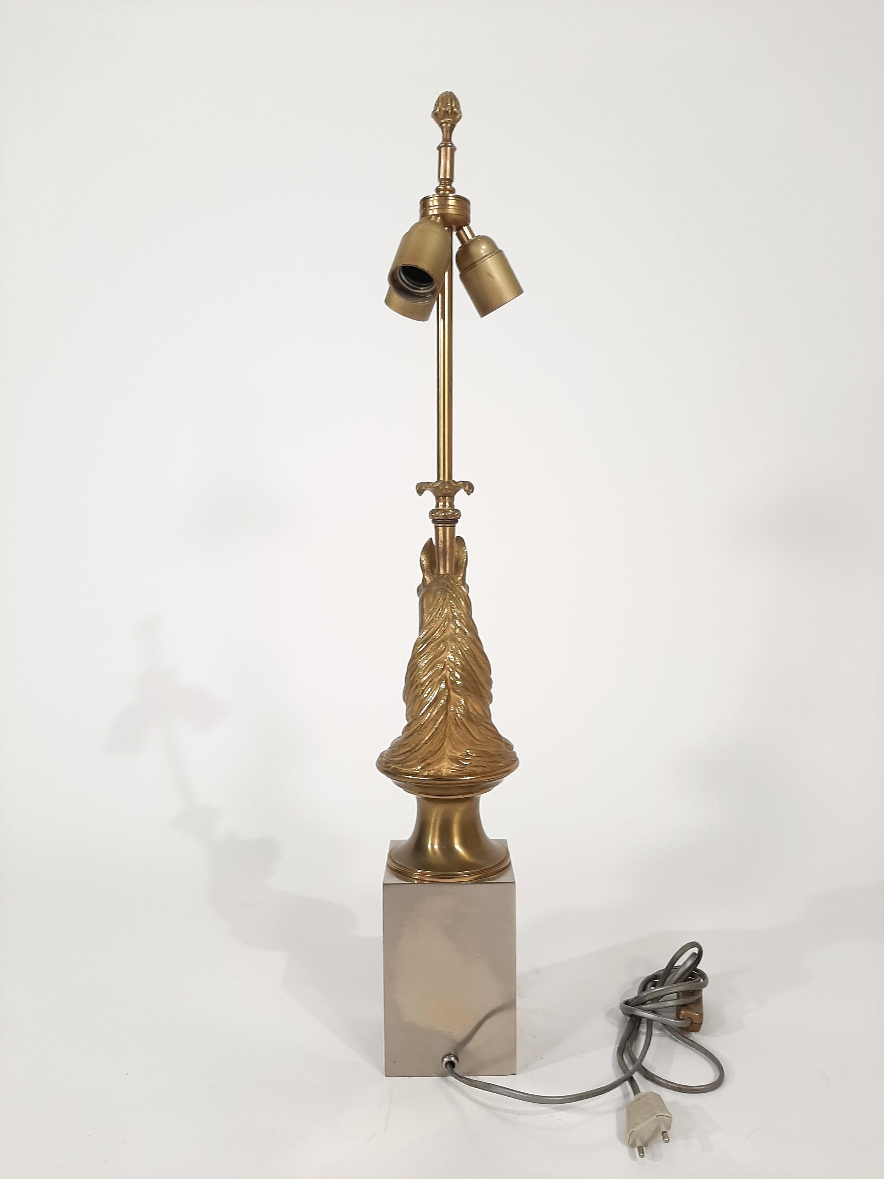 Métal Lampe de table cheval de la Maison Charles  en vente