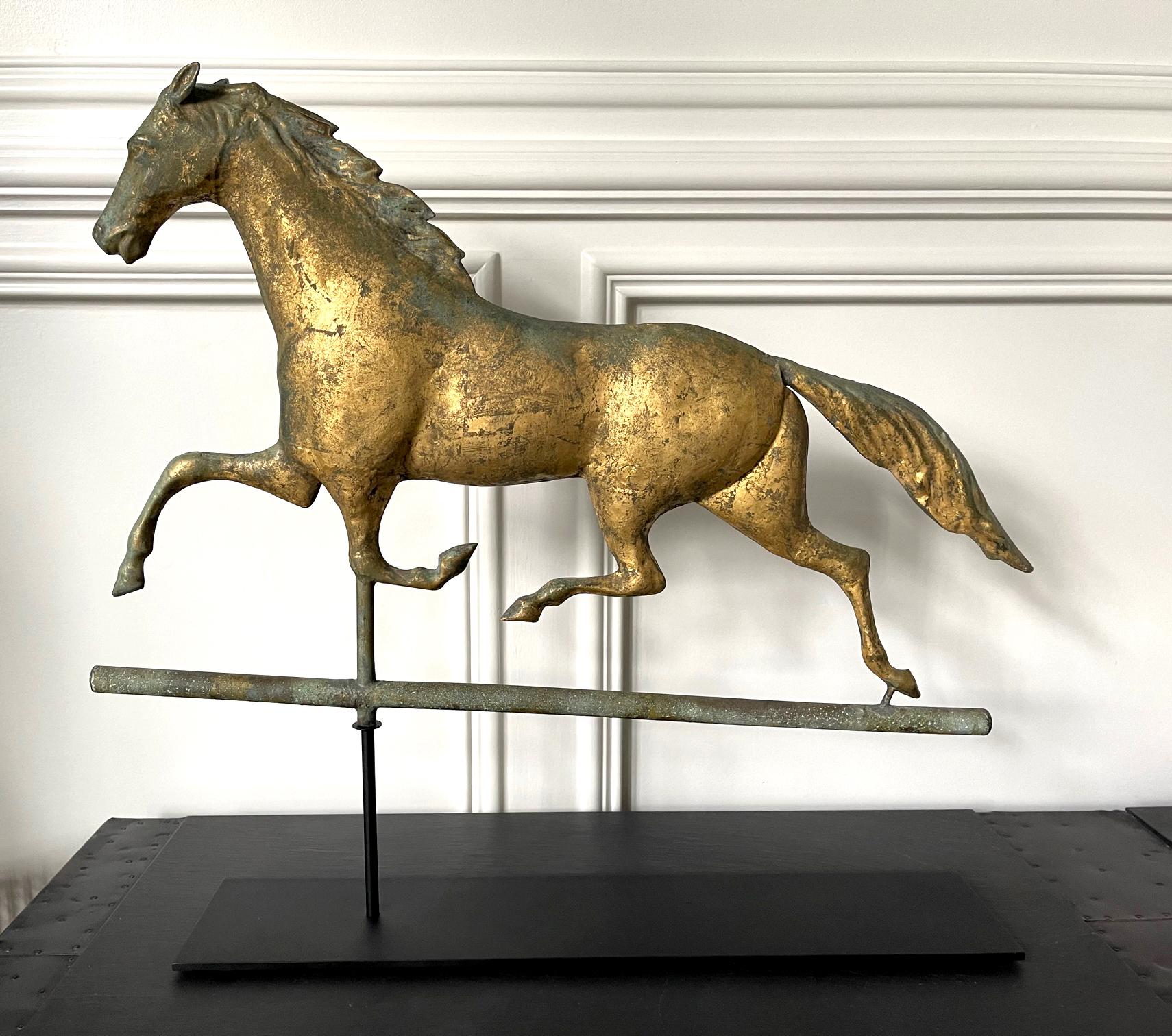 A trotting horse weathervane likely modeled after 