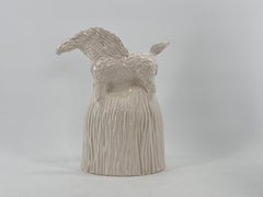 Horse, Elegant White, Ceramic Centerpiece, Handmade Without Mold, Italy