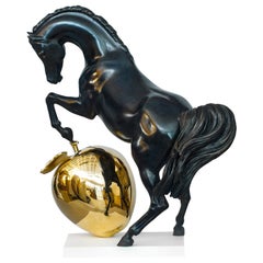 Horse with the Golden Apple Sculpture in Bronze