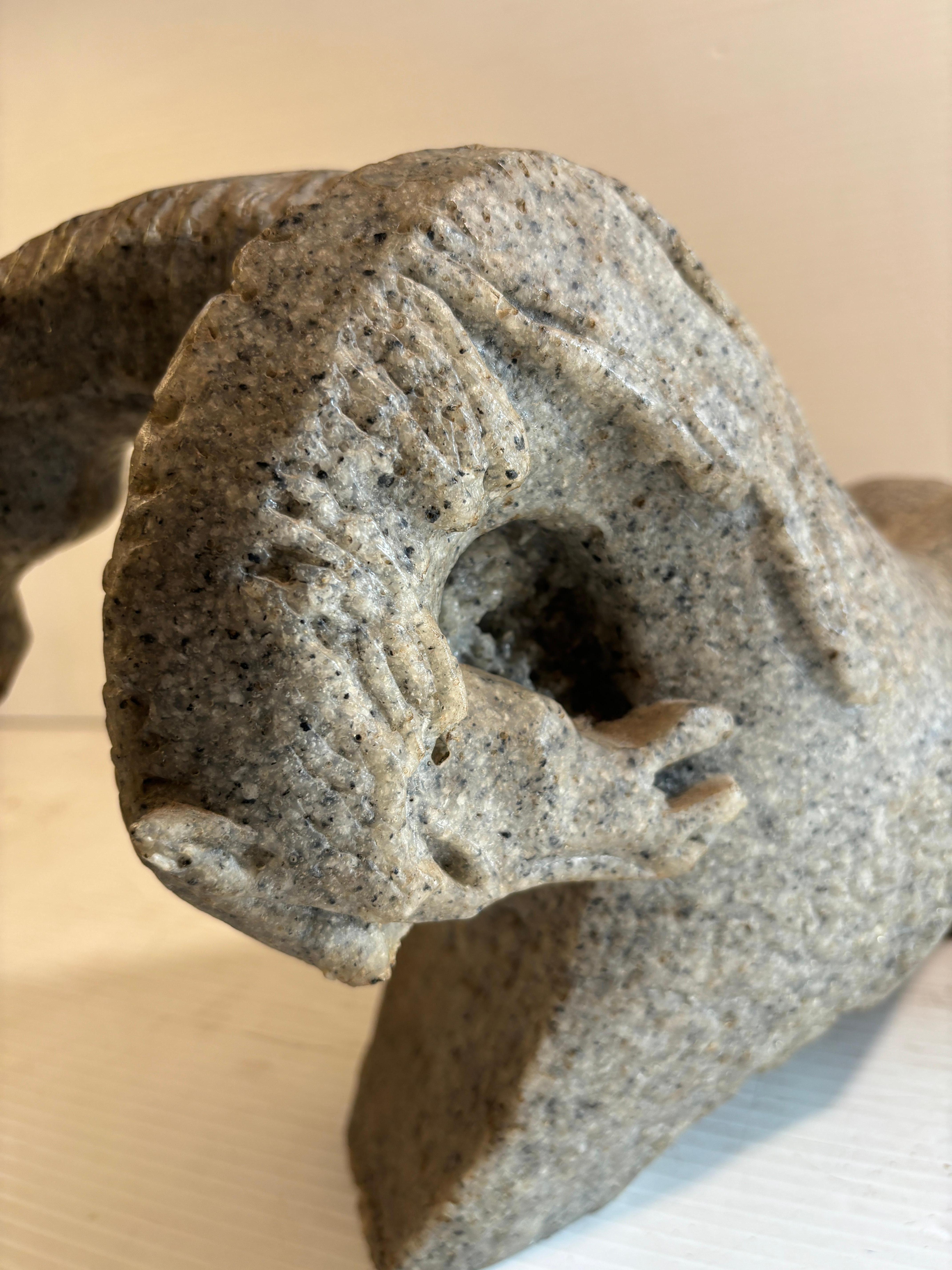 Stone Horse with Two Heads Sculpture by Hoi Lebadang