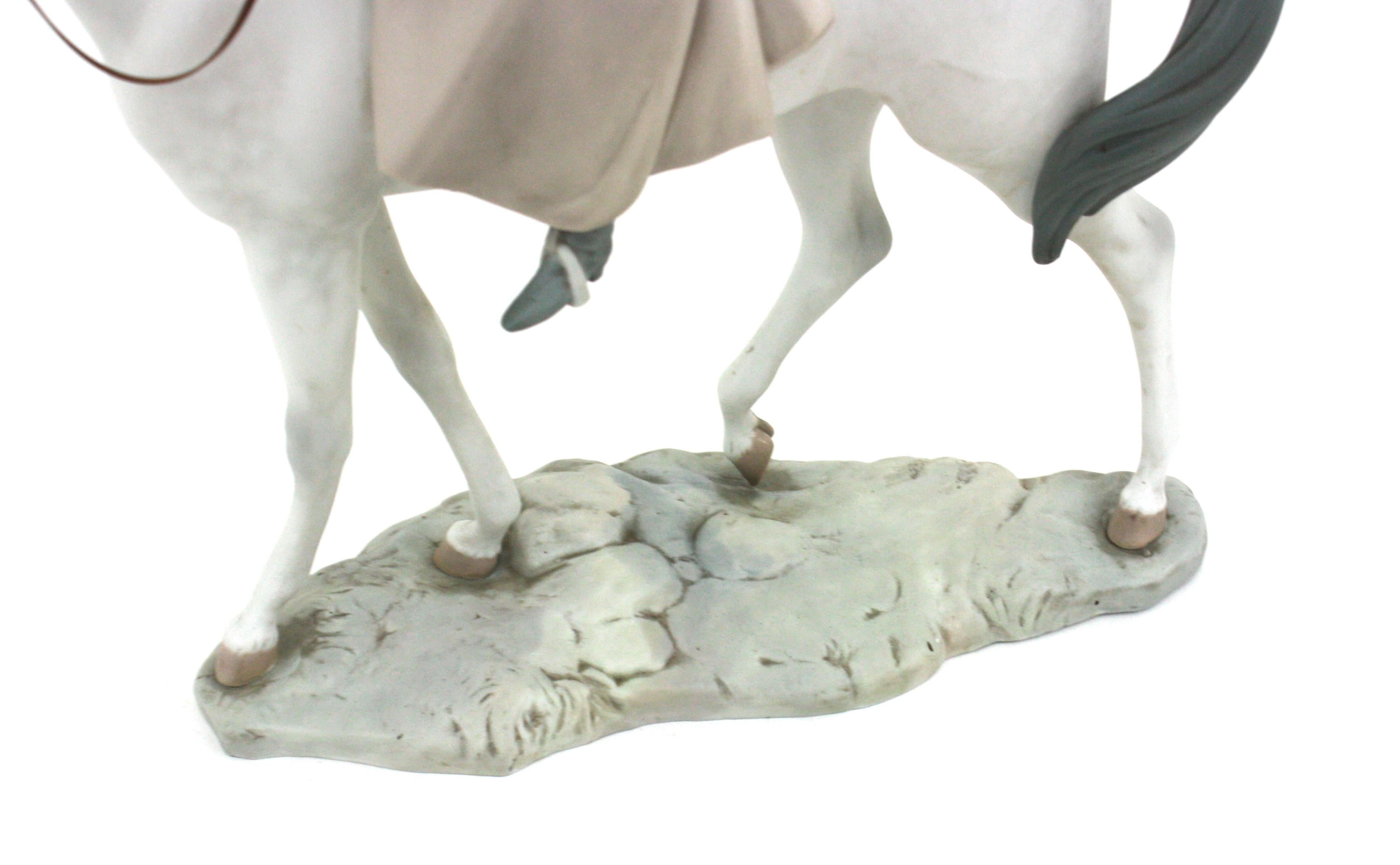 Large Spanish Horse Woman Porcelain Sculpture by Lladro, 1960s For Sale 10