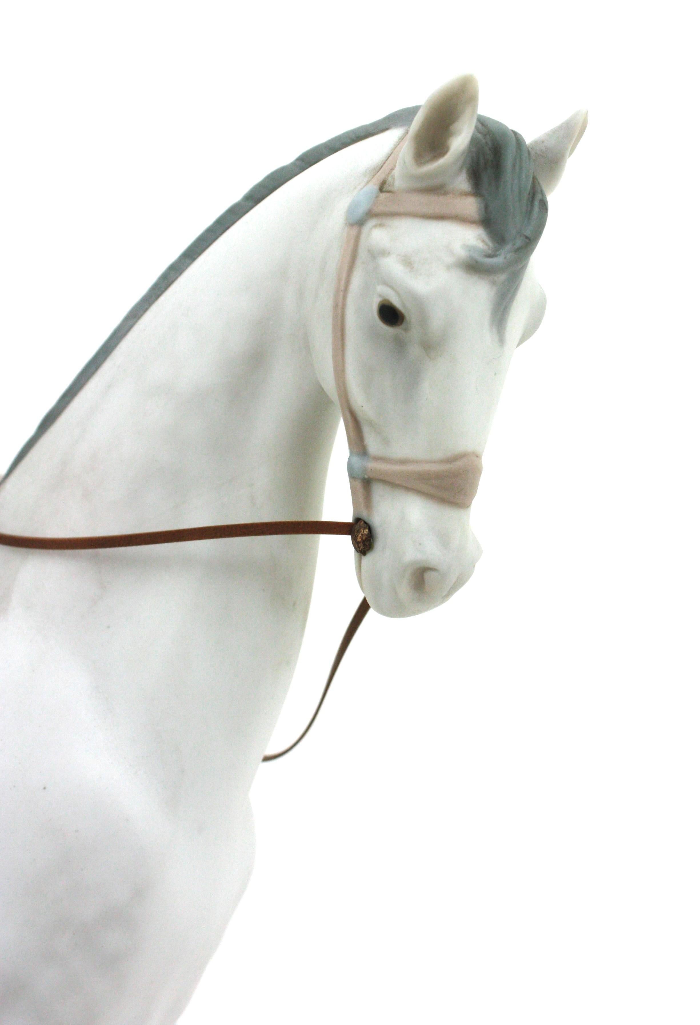 Large Spanish Horse Woman Porcelain Sculpture by Lladro, 1960s For Sale 3