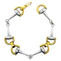 Bracelet équestre en or blanc et jaune 18 carats avec mors de cheval