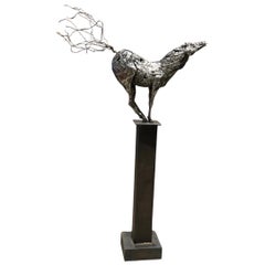 Horselaugh Free-Standing Metal Horse Sculpture