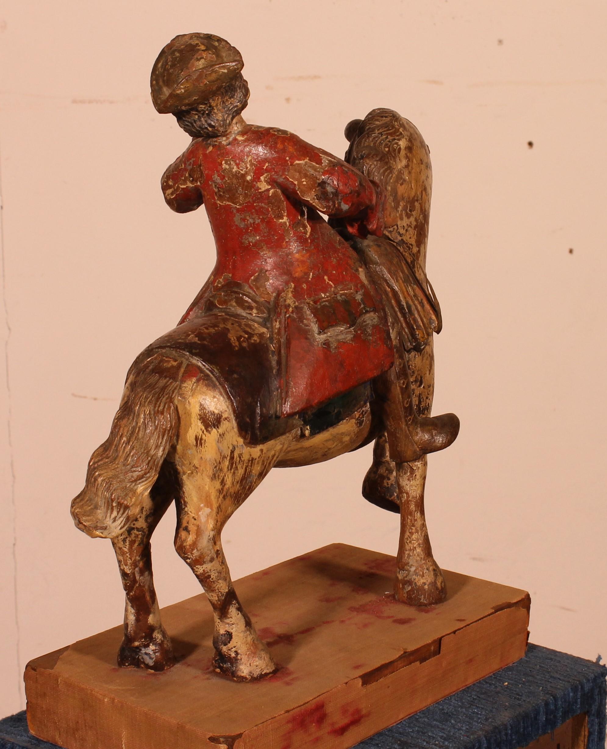 Horseman in Carved Wood-18th Century 4