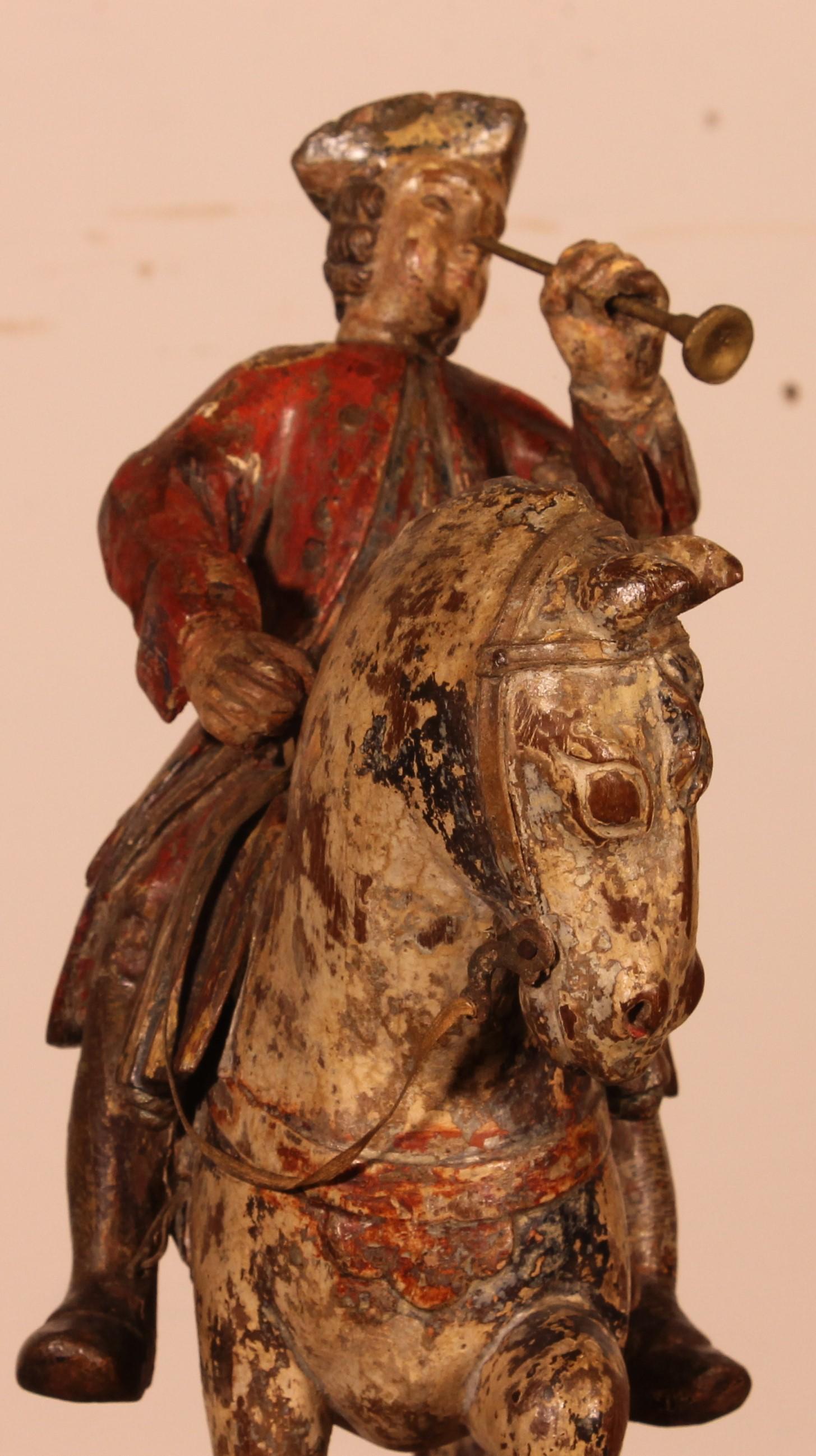Horseman in Carved Wood-18th Century 1