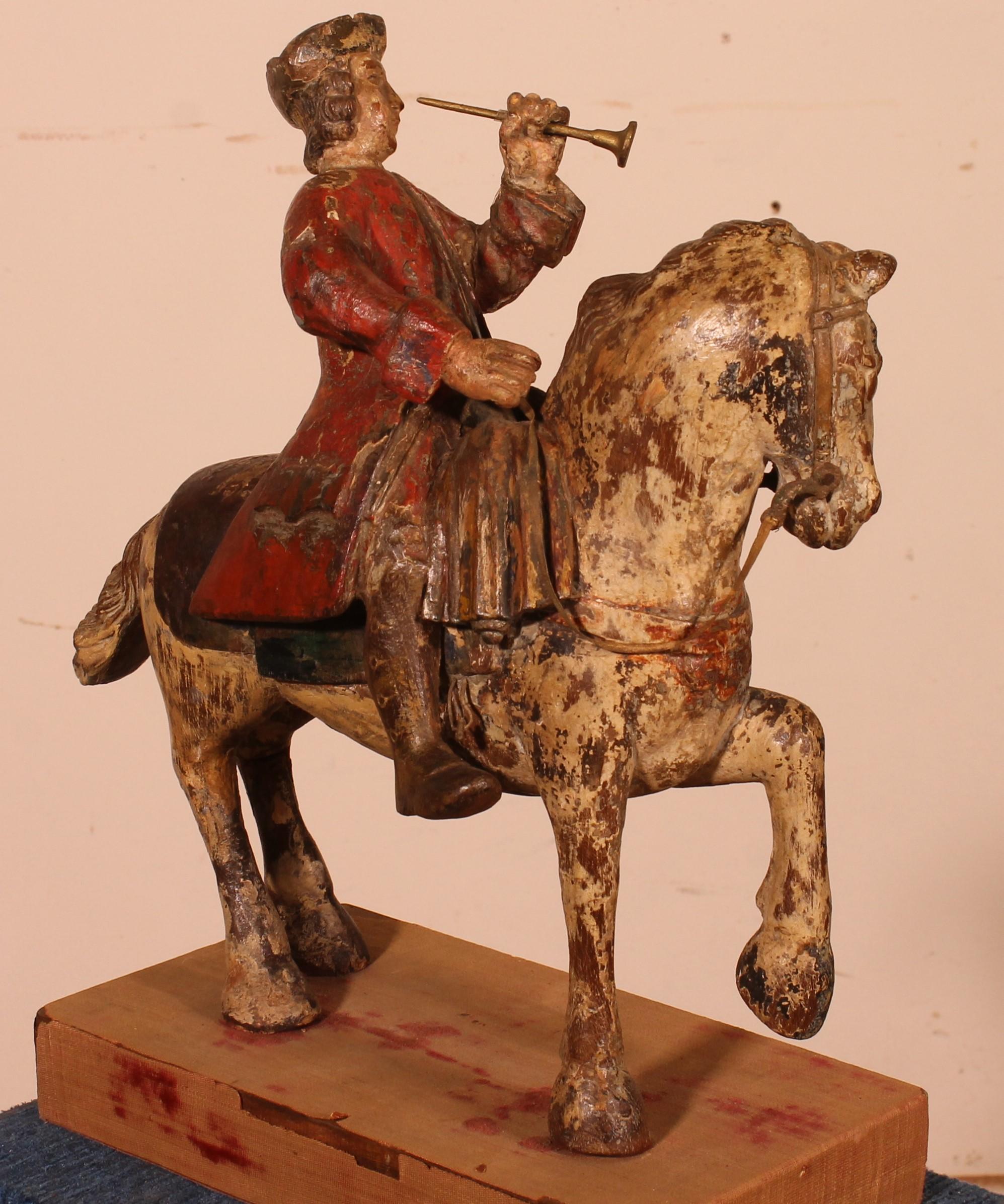 Horseman in Carved Wood-18th Century 2