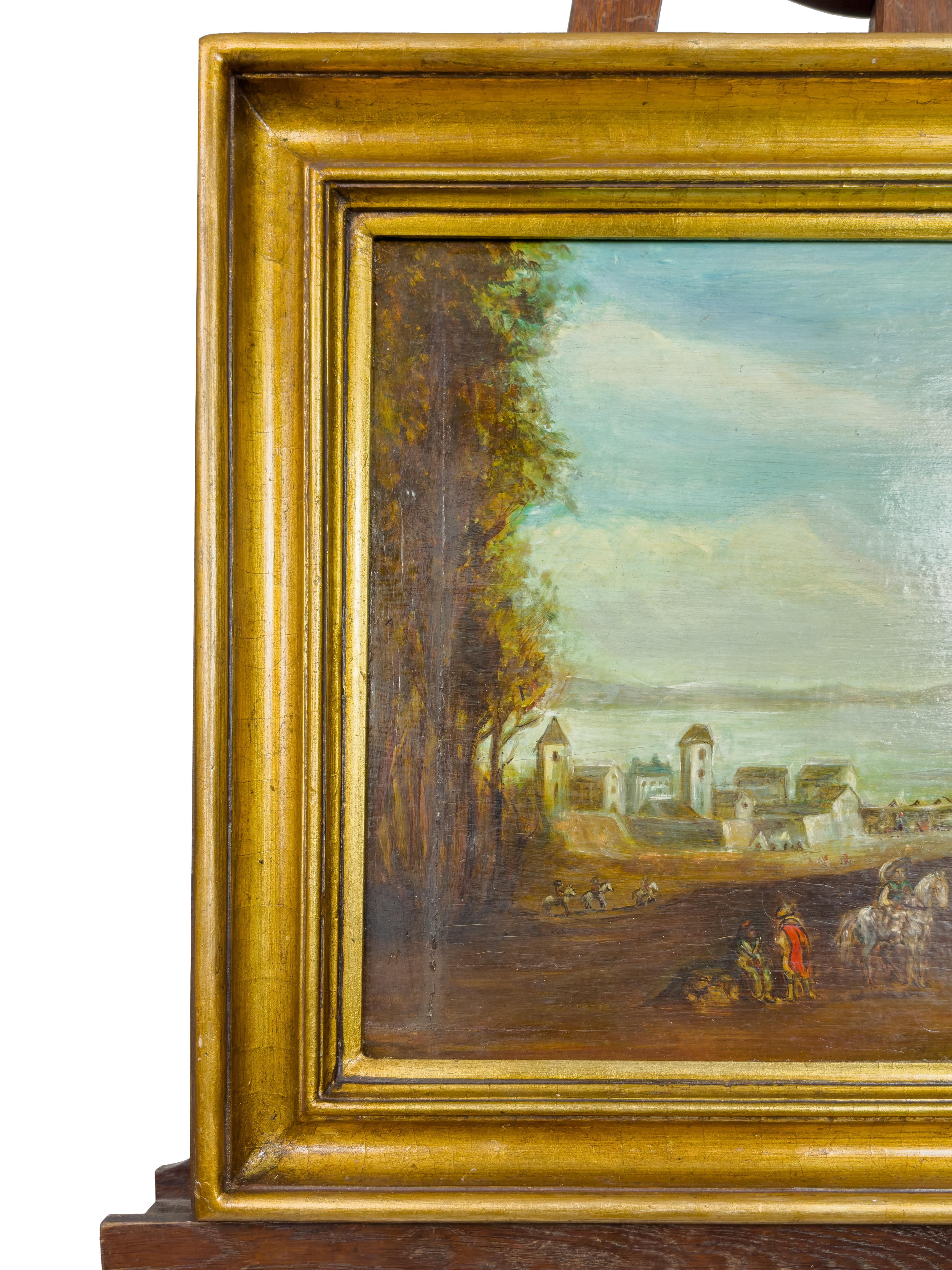 Pintura de paisaje con jinete, principios del siglo XX Francés en venta