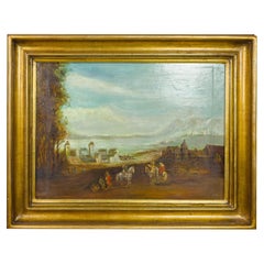 Pintura de paisaje con jinete, principios del siglo XX