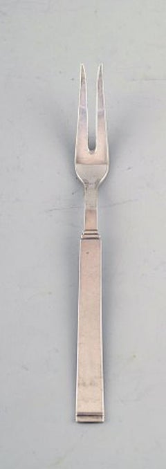 Horsens Denmark "Funkis III", 4 Pieces Serving Fork in Silver, Art Deco Silver