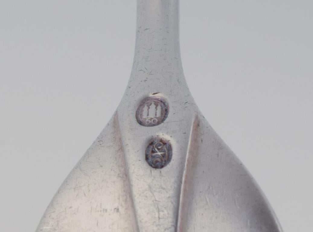 Mid-20th Century Horsens Silver. A set of eight lunch forks in 830 silver. For Sale