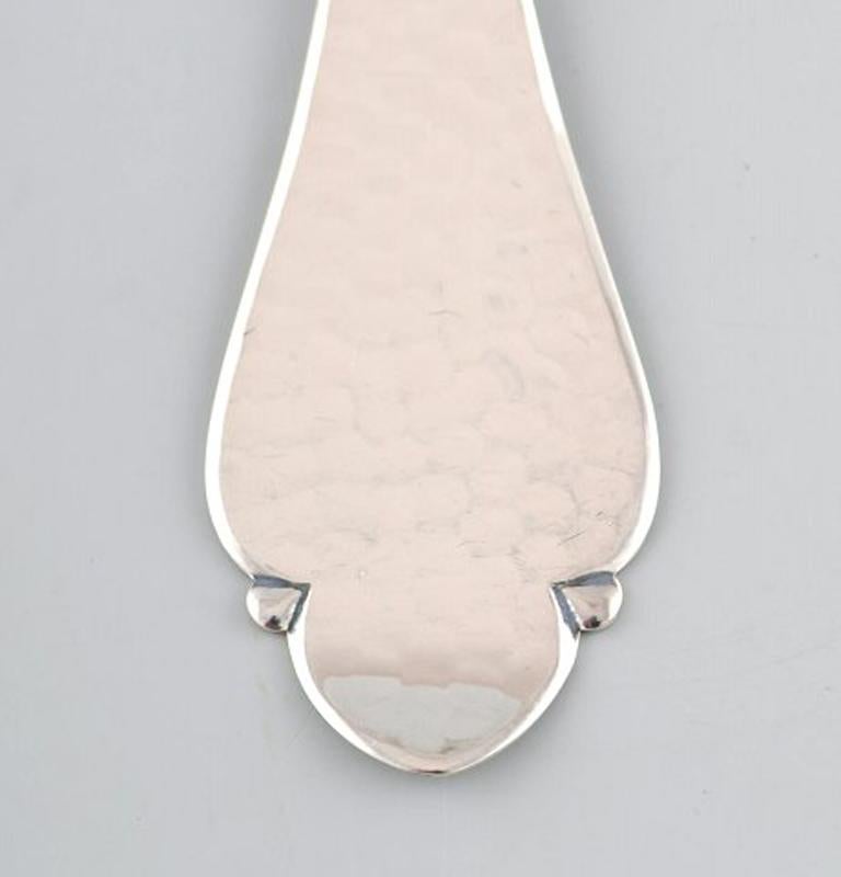 Scandinavian Modern Horsens Silver, Denmark W & S Sørensen, 9 Pieces, Bernstoff Table Spoons For Sale