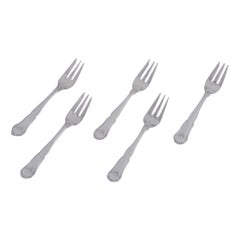 Horsens Silver. Set of five cake forks in 830 silver. From the 1930s.