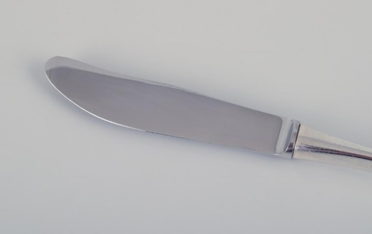 Danish Horsens Silver. Three lunch knives in 830 silver with stainless steel blades. For Sale