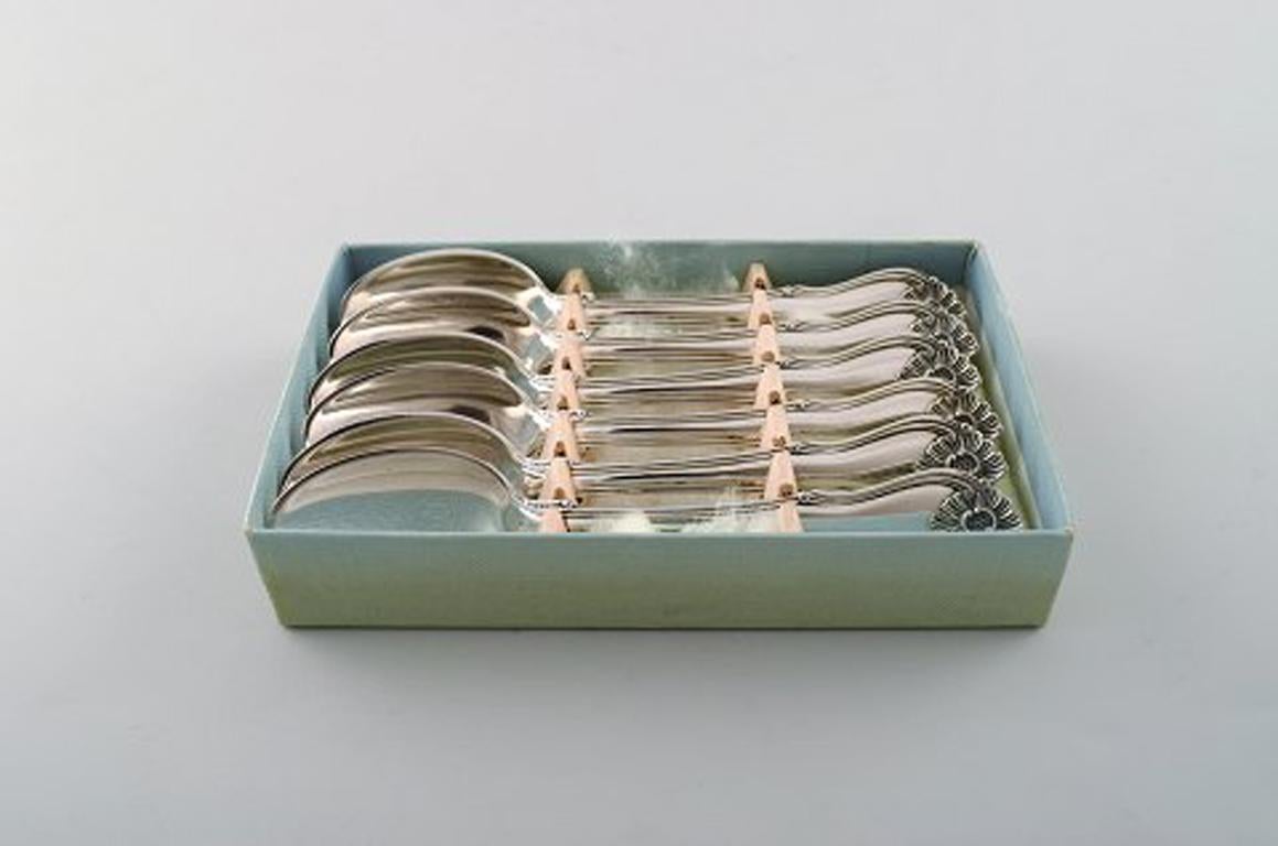 Mid-20th Century Horsens Sølvvarefabrik 'Denmark', Set of 6 Coffee Spoons in Silver, 1930