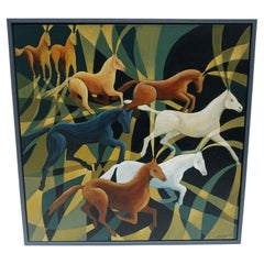 'Horses' A Contemporary Oil on Canvas Painting by Vera Jefferson