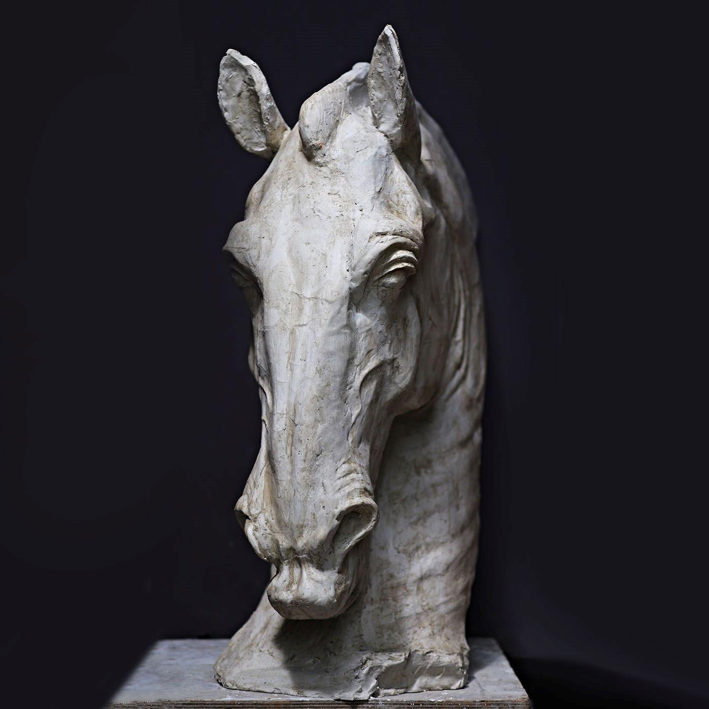clay horse head