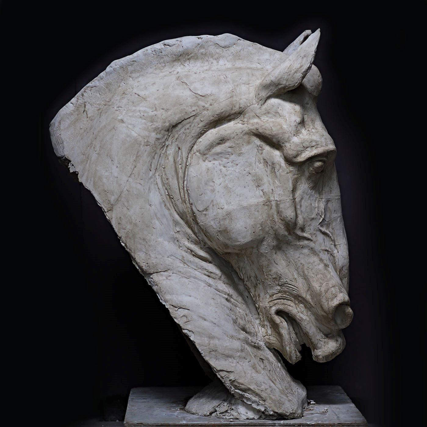 Italian Horse's Head Sculpture For Sale