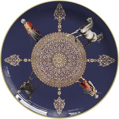 Assiette à dîner en porcelaine Chevaux de Vito Nesta pour Les-Ottomans