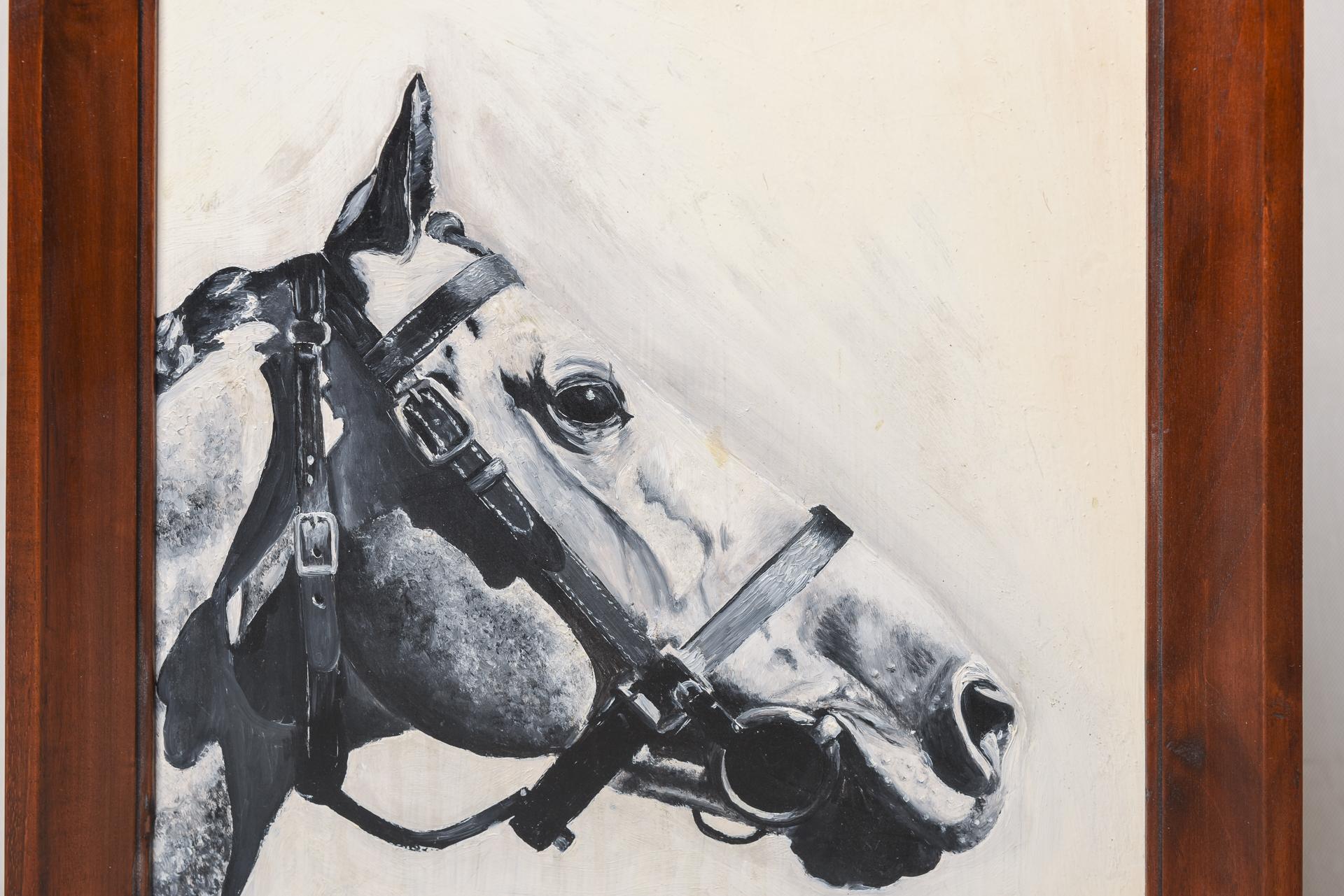 Italian Horse's Portrait Oil Painting For Sale