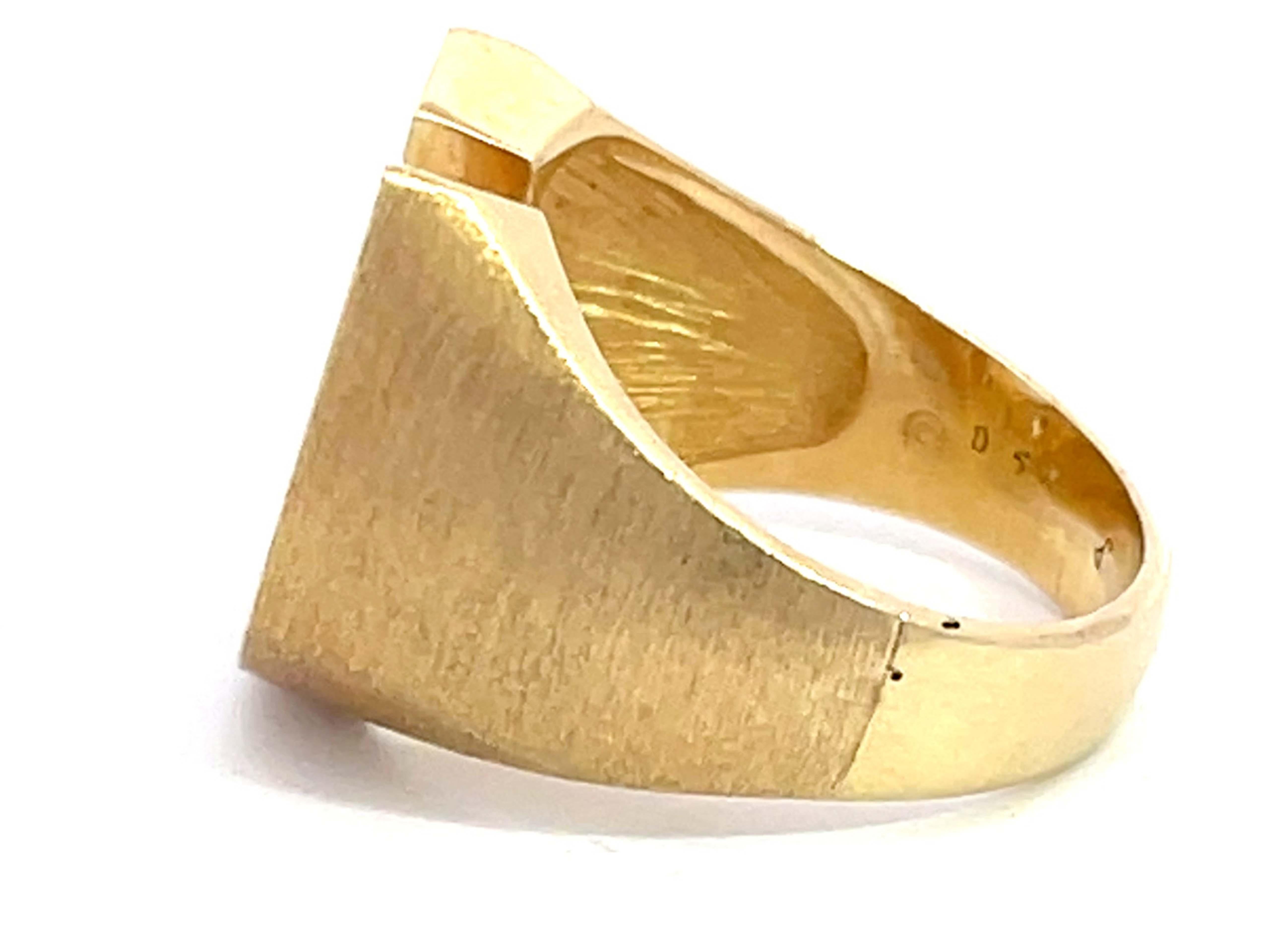 Brilliant Cut Horseshoe 9 Diamond Satin Finish Ring in 14k Yellow Gold For Sale
