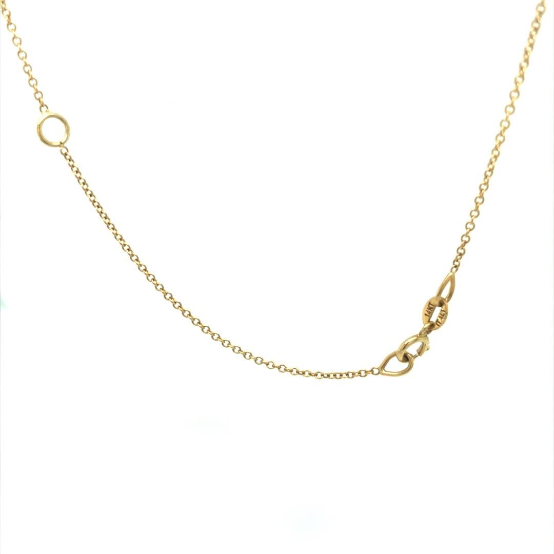 Women's or Men's Horseshoe Charm Pendant Diamond Necklace 14K Yellow Gold For Sale