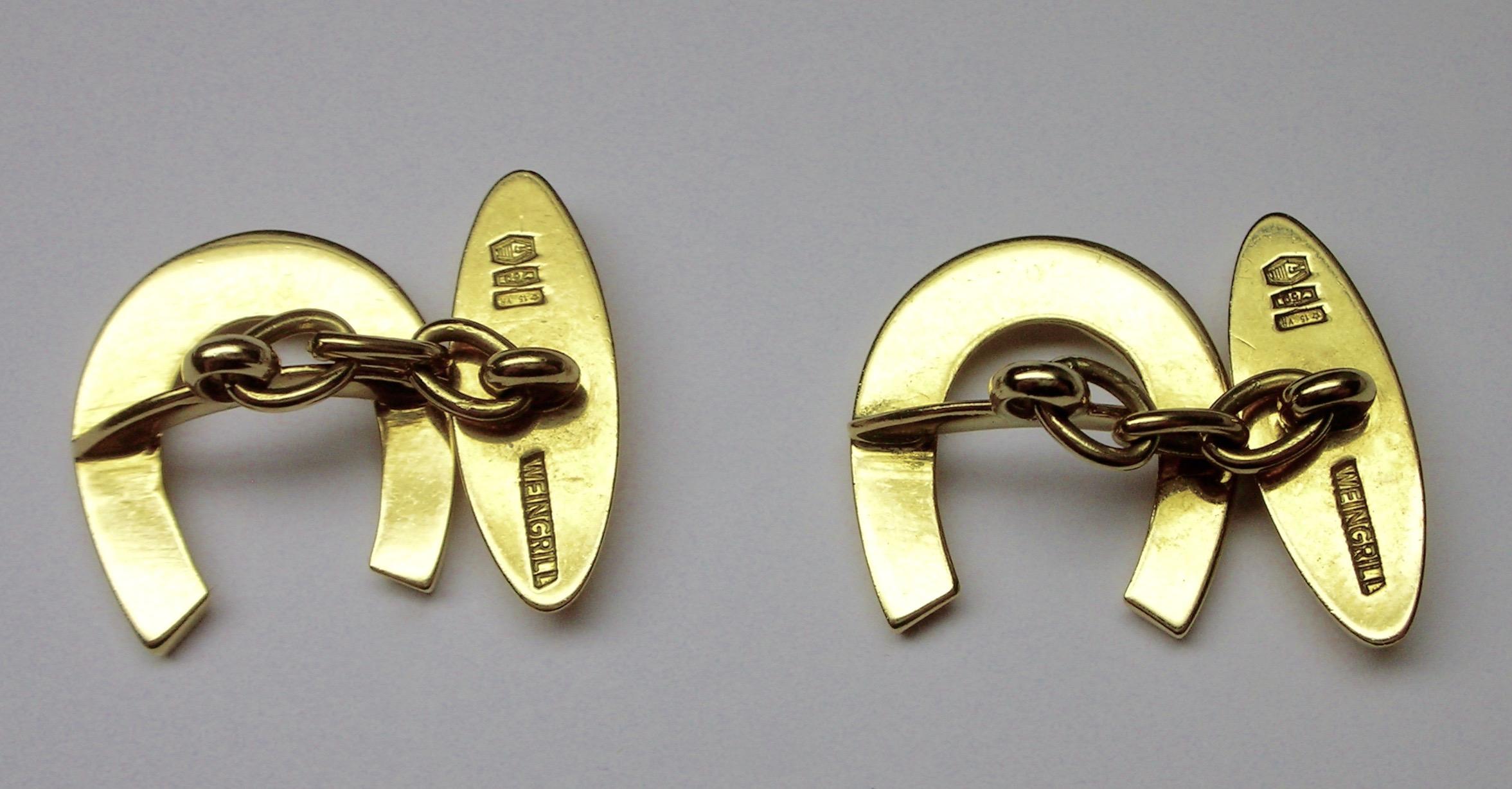 Horseshoe Cufflinks - Weingrill In Good Condition For Sale In Milano, MI