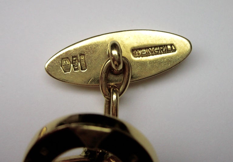 Boutons De Manchette Vintage Dorés - Motif Fer à Cheval Et Cravache - Homme