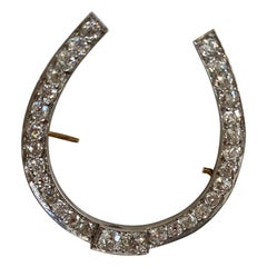 Antique Horseshoe Diamond Brooch