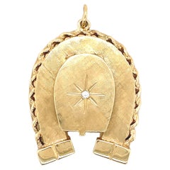 Horseshoe Diamond Gold Locket