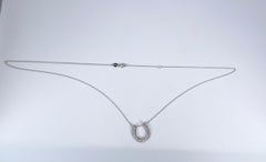 Horseshoe Diamond Pendant Necklace Good Luck Pendant Necklace Horse Lovers 14KT