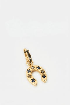 Horseshoe Earring Black Diamond Hoop White Diamond Blue Sapphire J Dauphin