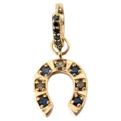 Horseshoe Earring Black Diamond Hoop White Diamond Blue Sapphire J Dauphin